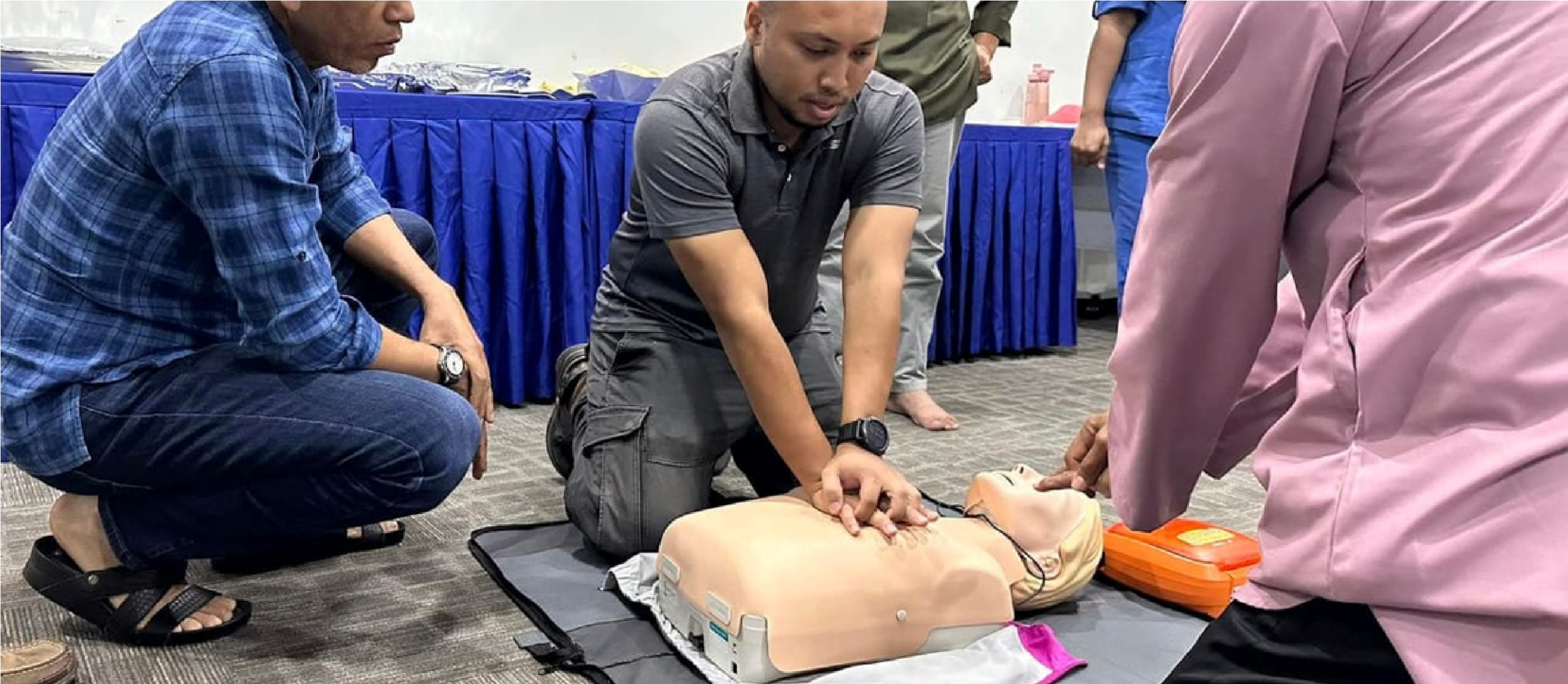 Onsite CPR training session